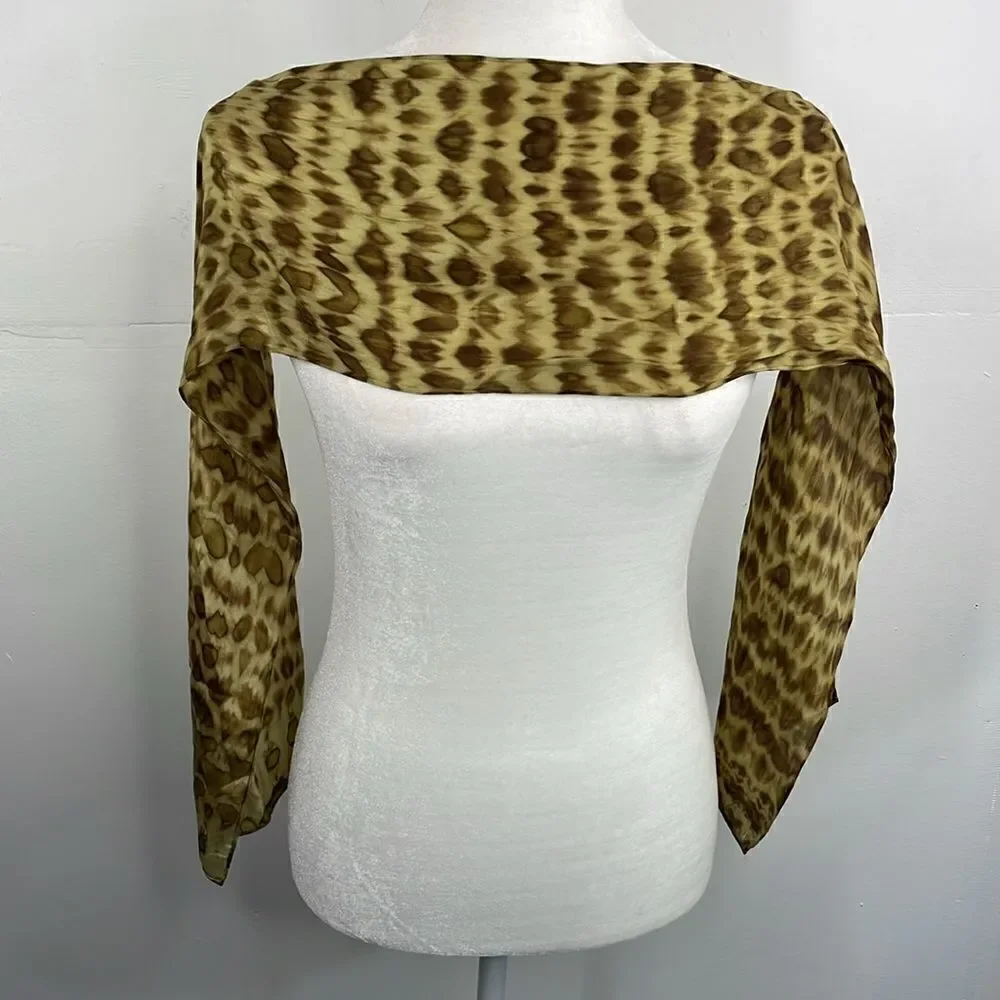 Scarf Rectangular animal print semi sheer